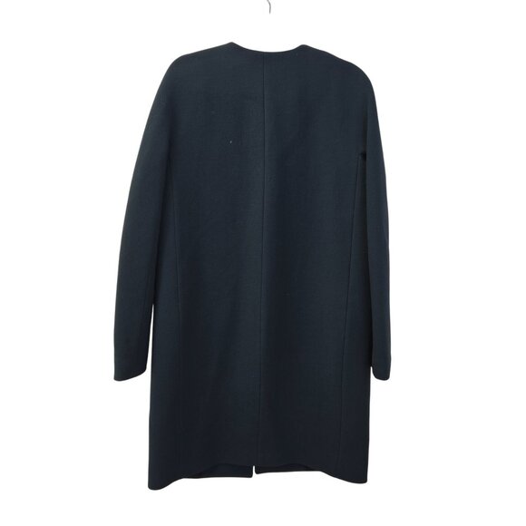 J. Crew Double Cloth Wool Blend Collarless Long Coat Size 10 Tall - Picture 2 of 6